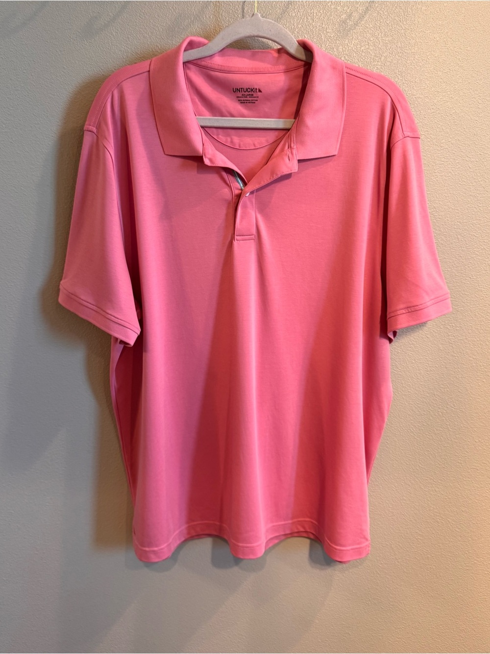 UNTUCKit Men's Bright Pink Short-Sleeve Polo